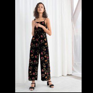 NWT & Other Stories Floral Velvet Jumpsuit Sz 4